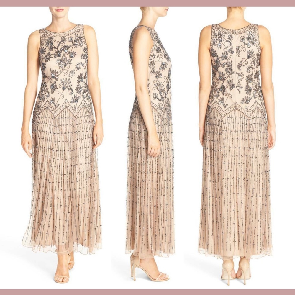 NEW Pisarro Nights Embellished Mesh A-Line Gown [SZ 14 ]‎